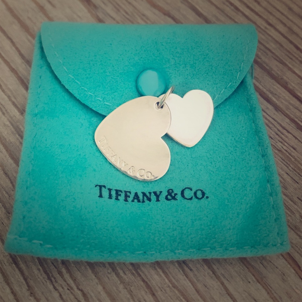 Authentic Tiffany & Co. double heart pendant